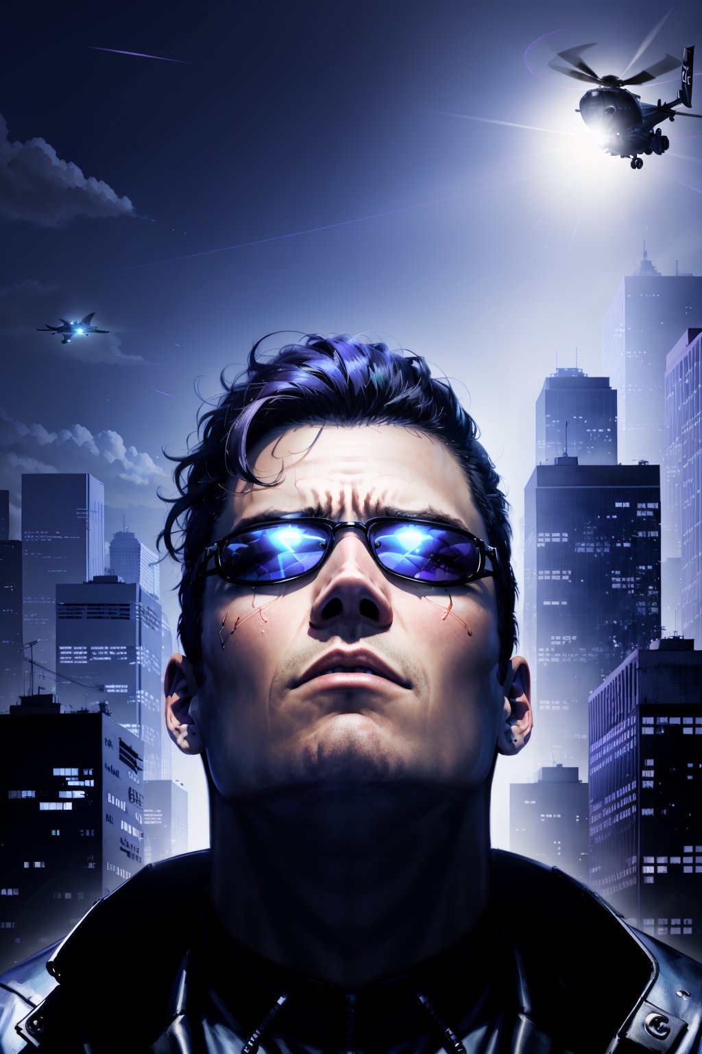 08198-3501442556-(masterpiece, best quality_1.2),    , jcdDX_soul3142, solo, close up, face, looking up, 1boy, night, sunglasses, building, city,.jpg